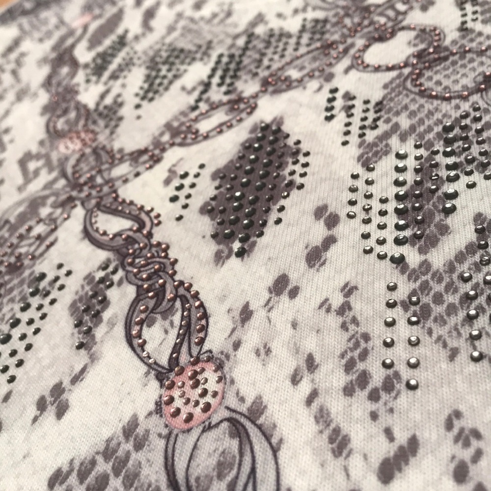 Cache Snake & Chain Link Print Studded Top L/Xl - image 7